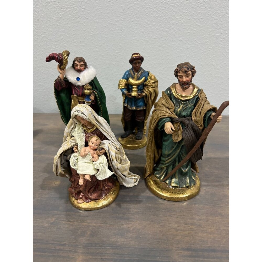 Rare Midwest Cannon Falls Nativity Pieces Lot of 4 Mary Joseph 2 Wisemen Cloth P